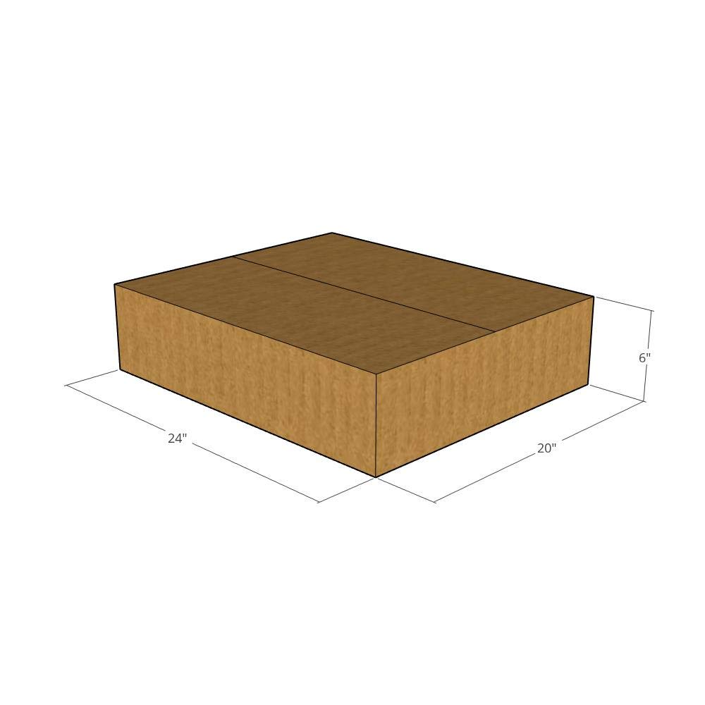 150 New Corrugated Shipping Boxes 24x20x6 Inches - 32 ECT Strength - Heavy Duty Moving & Storage Boxes for Ecommerce, Packing, and Home Organization