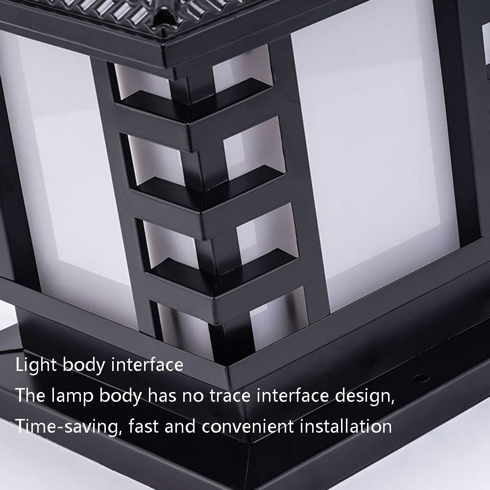 Modern Bronze Outdoor Post Light with Mounting Base - Square Decorative Pillar Lantern for Garden, Park, Villa & Porch Lighting | Weather-Resistant Exterior Column Lamp for Pathways, Driveways & Landscaping