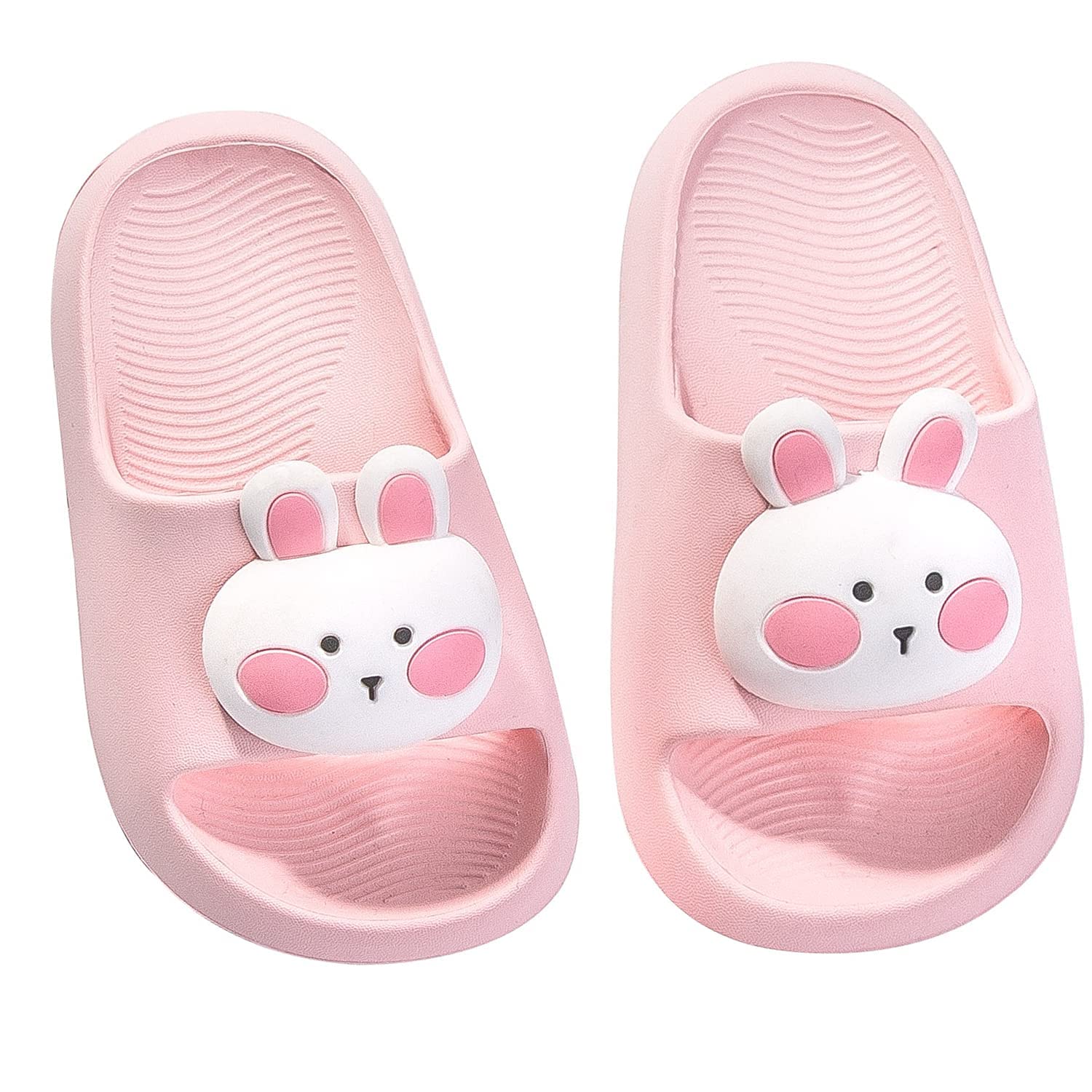 Drecage Bunny Toddler Slides - Unisex Kids Sandals for Boys & Girls | Comfortable Flip Flops for Beach, Pool, Shower & Garden Play | Soft Non-Slip Slippers for Indoor & Outdoor Use