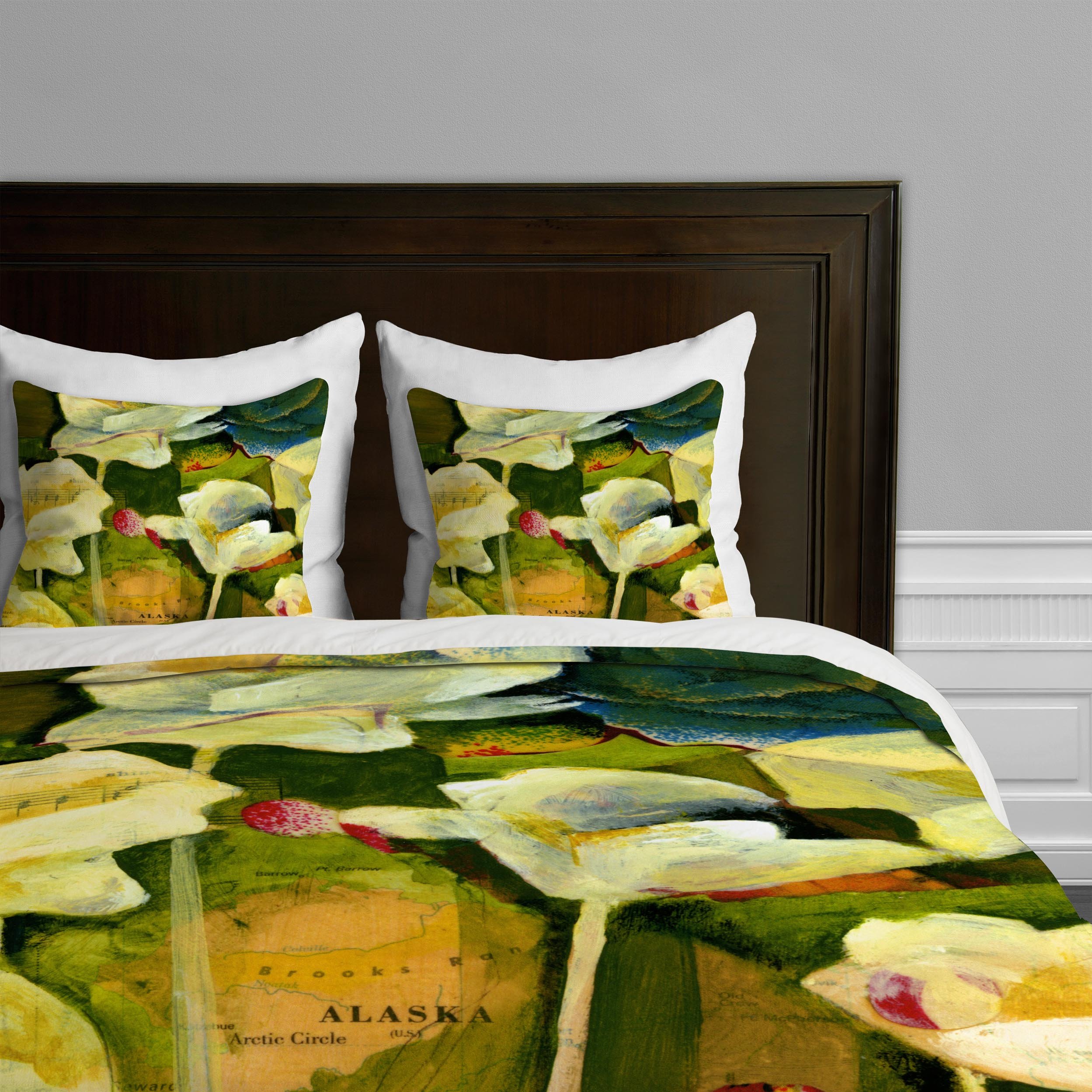 Deny Designs Land Of Lulu Alaska Flowers Duvet Cover - Twin/Twin XL Size - Vibrant Floral Bedding for Cozy Bedroom Decor | Perfect for Guest Rooms & Dorm Essentials