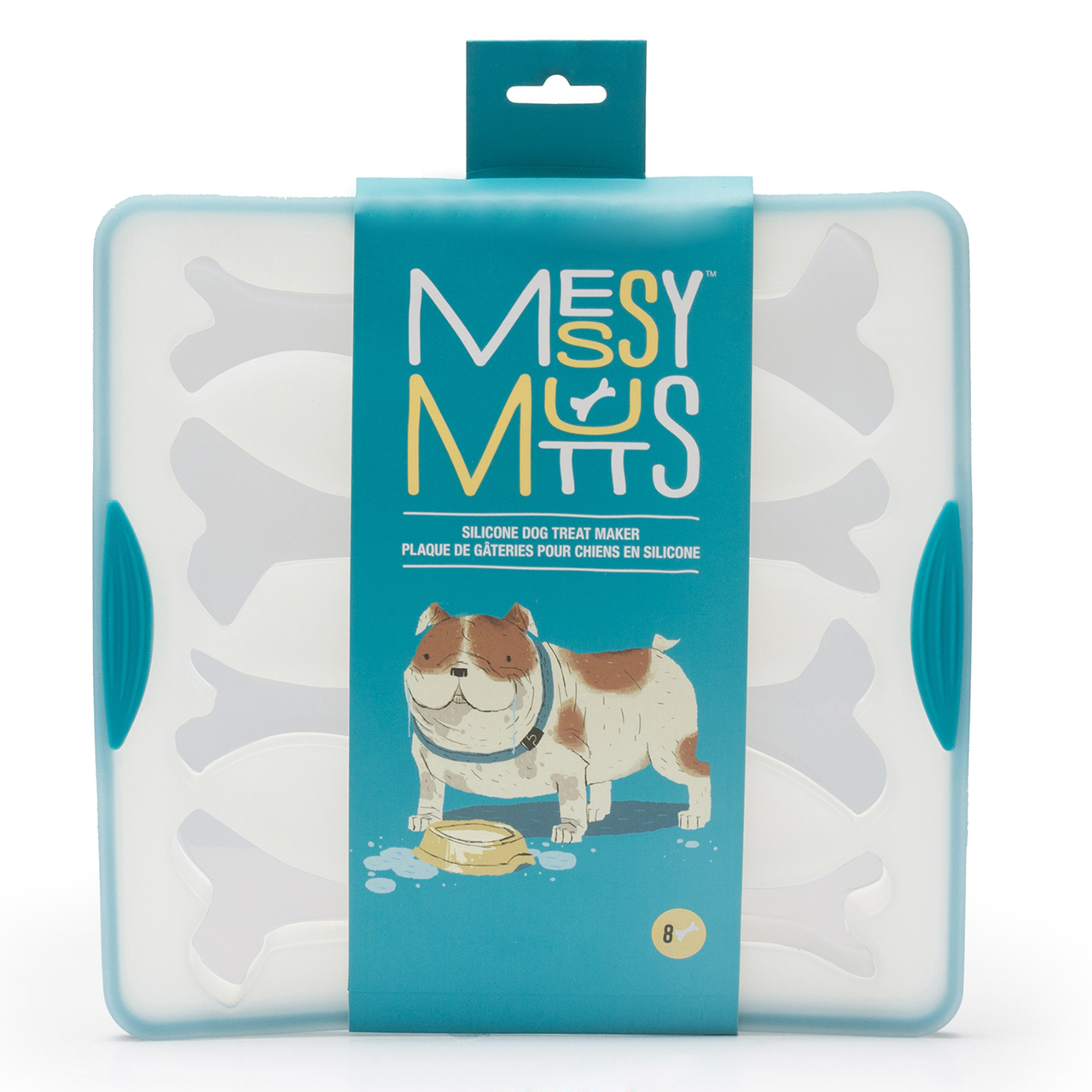 Messy Mutts Silicone Dog Treat Mold for Baking & Freezing - Bone-Shaped, Non-Stick, Easy to Clean - Perfect for Homemade Dog Biscuits, Training Rewards & DIY Pet Treats