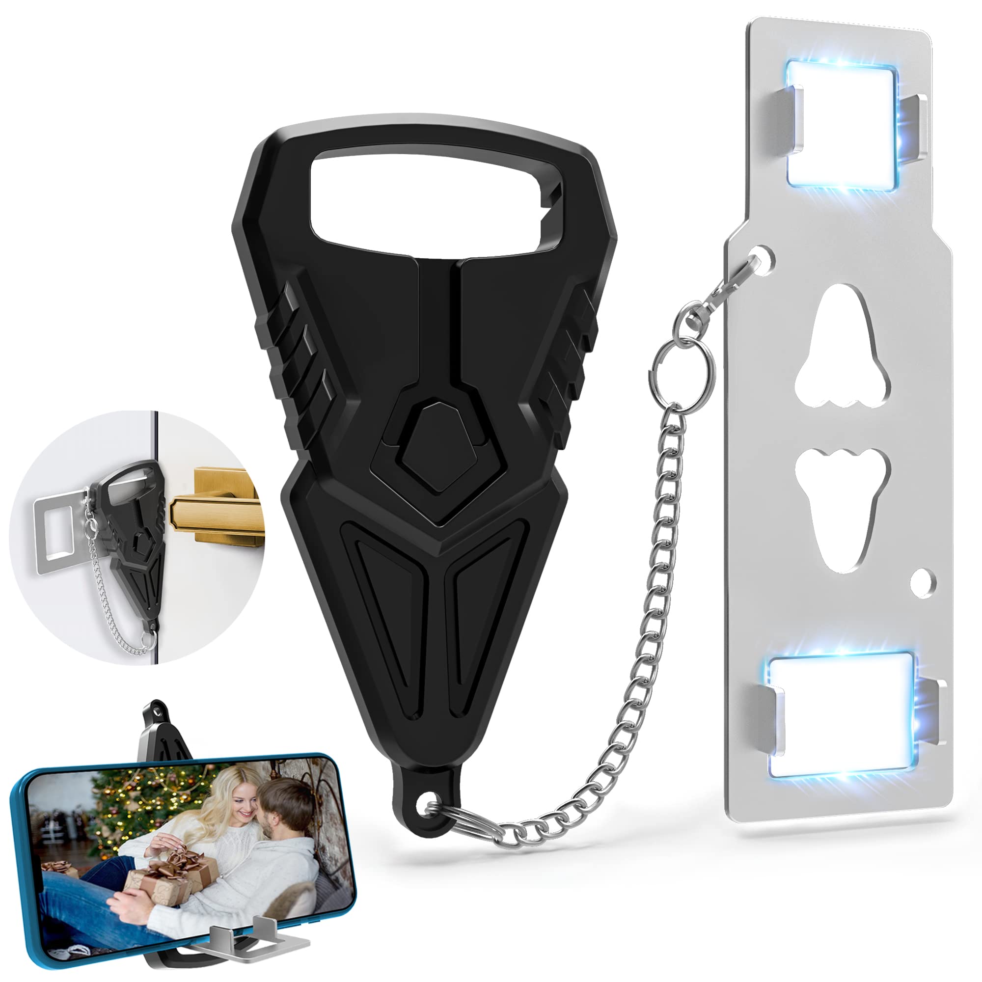 BIGTONE Portable Door Lock - Heavy Duty Travel Security Lock for Home, Hotel, Apartment, Dormitory | Ideal for Solo Travelers, Students, Families | Extra Protection Against Break-Ins & Unauthorized Entry | Perfect for Airbnb, Hostels, College Dorms & Business Trips