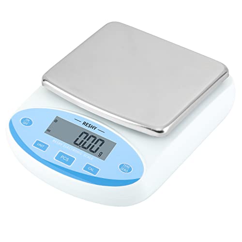 RESHY 500g x 0.01g High Precision Digital Analytical Electronic Balance - Laboratory Scale with 0.01g Accuracy for Jewelry, Pharmaceuticals & Scientific Research (500g Capacity)