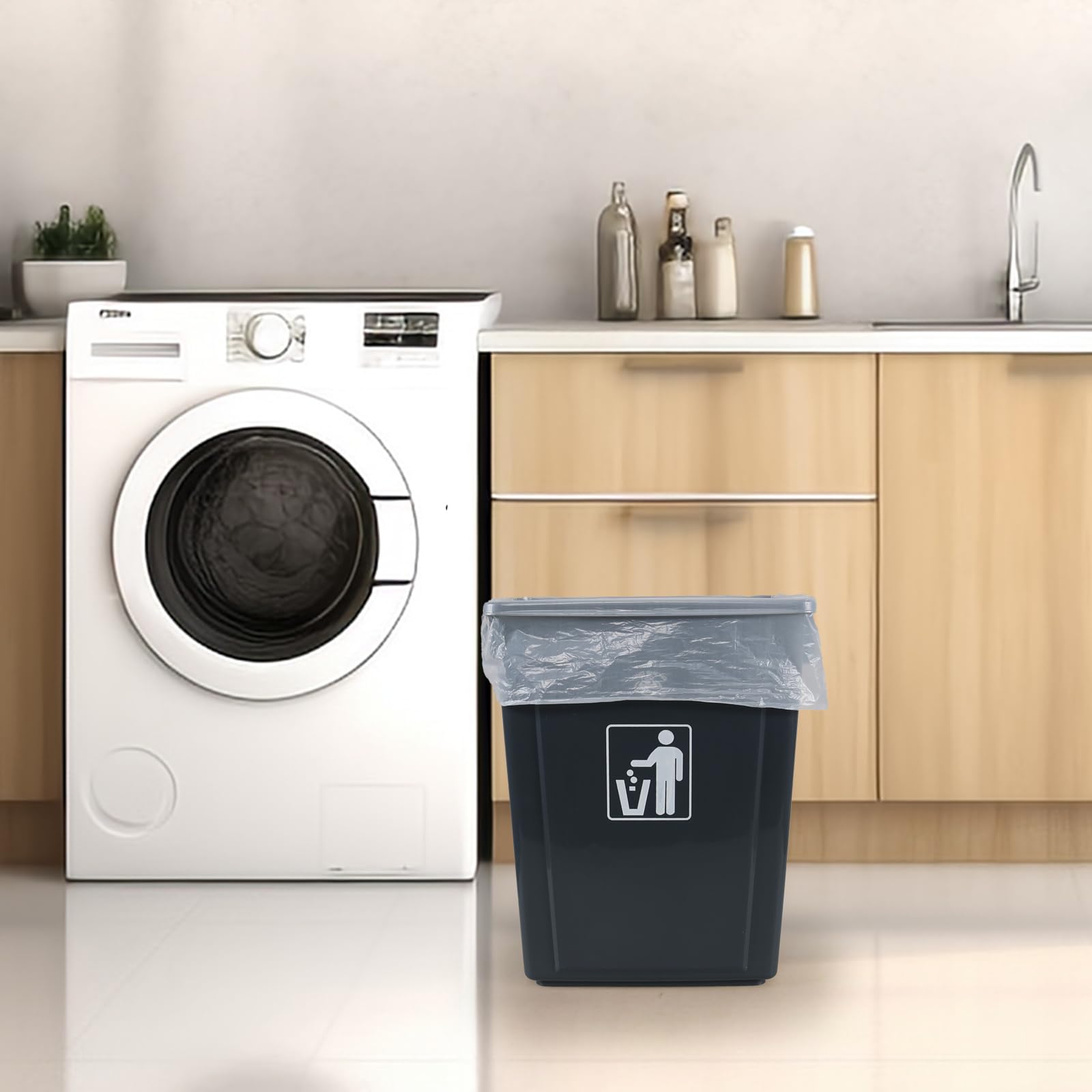 Ggbin 7 Gallon Trash Bags - 210 Count (2 Rolls) Heavy Duty White Kitchen Garbage Bags for Home, Office & Outdoor Use