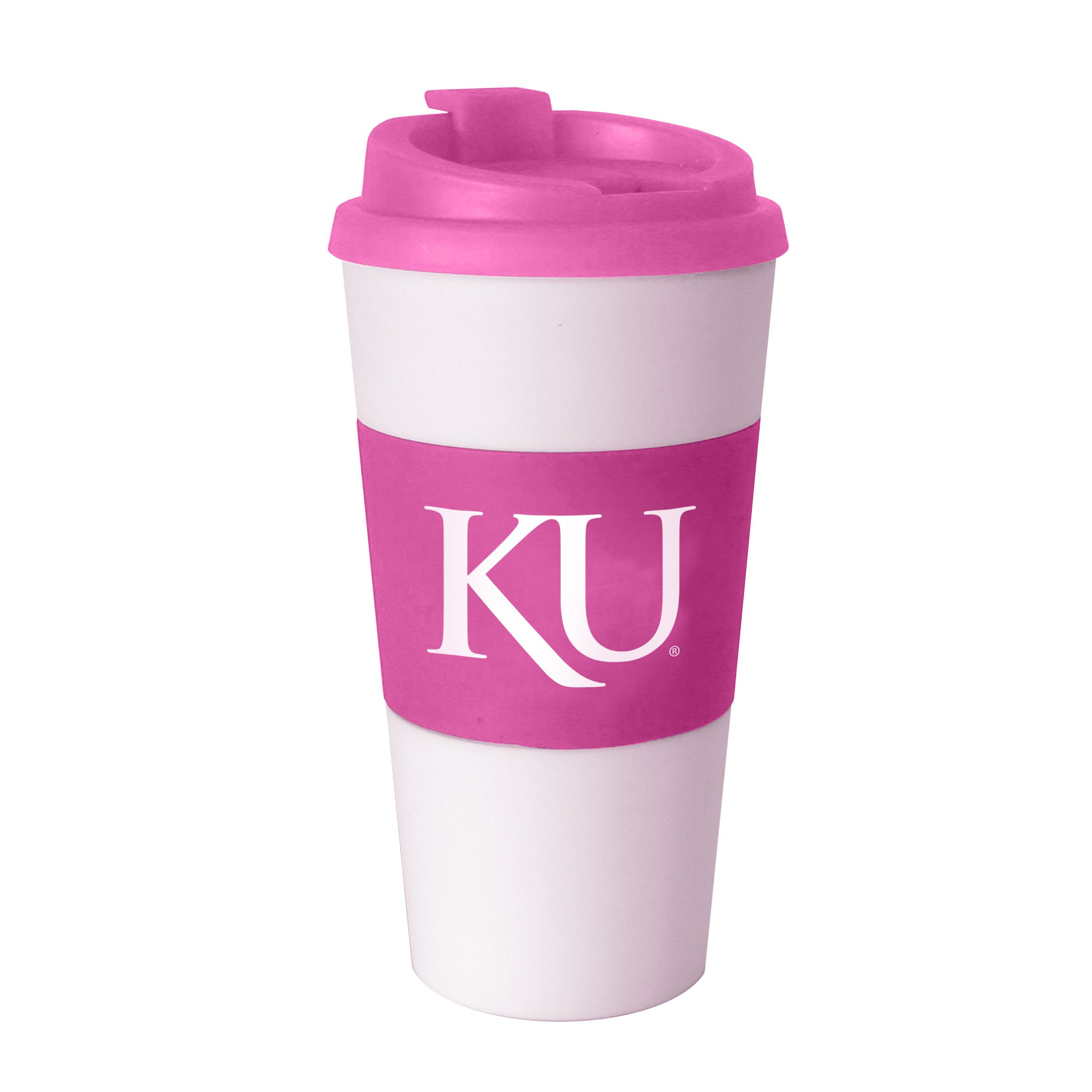 NCAA Pink Sleeved Travel Tumbler - 16oz Insulated Stainless Steel Water Bottle for College Sports Fans | Perfect for Campus, Gym & Road Trips