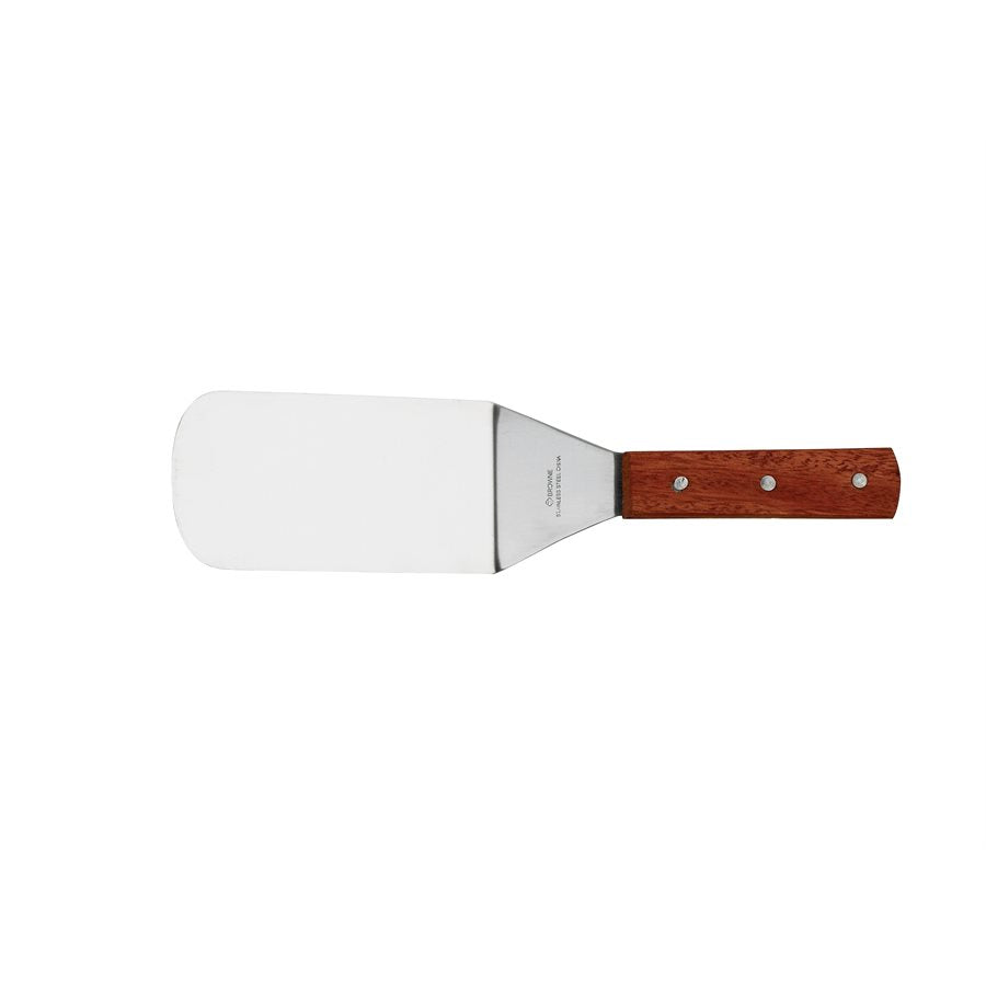 Browne 6 x 3 Inch Flexible Spatula Turner with Wooden Handle - Perfect for Flipping Pancakes, Eggs, and Burgers on Non-Stick Pans