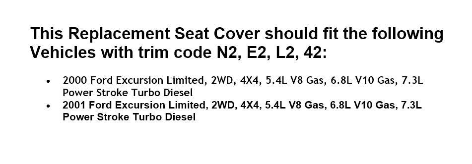 2000-2001 Ford Excursion Custom Fit Seat Covers - Premium Gray Car Seat Protectors for Trucks & SUVs | Durable, Comfortable & Easy to Install | Perfect for Road Trips, Camping & Family Adventures