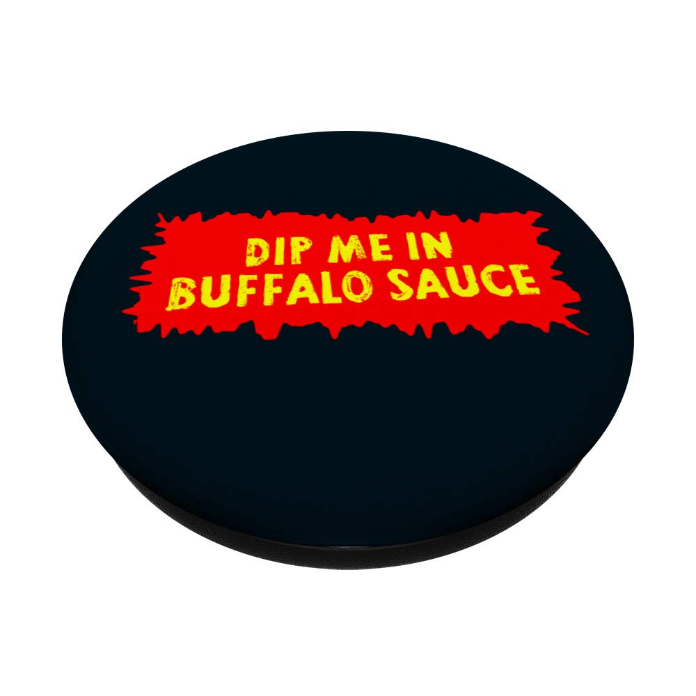 Spicy Buffalo Sauce Hot Chicken Wings PopSockets PopGrip - Interchangeable Phone Grip for iPhone, Samsung & Tablets | Perfect for Gaming, Texting & Taking Selfies
