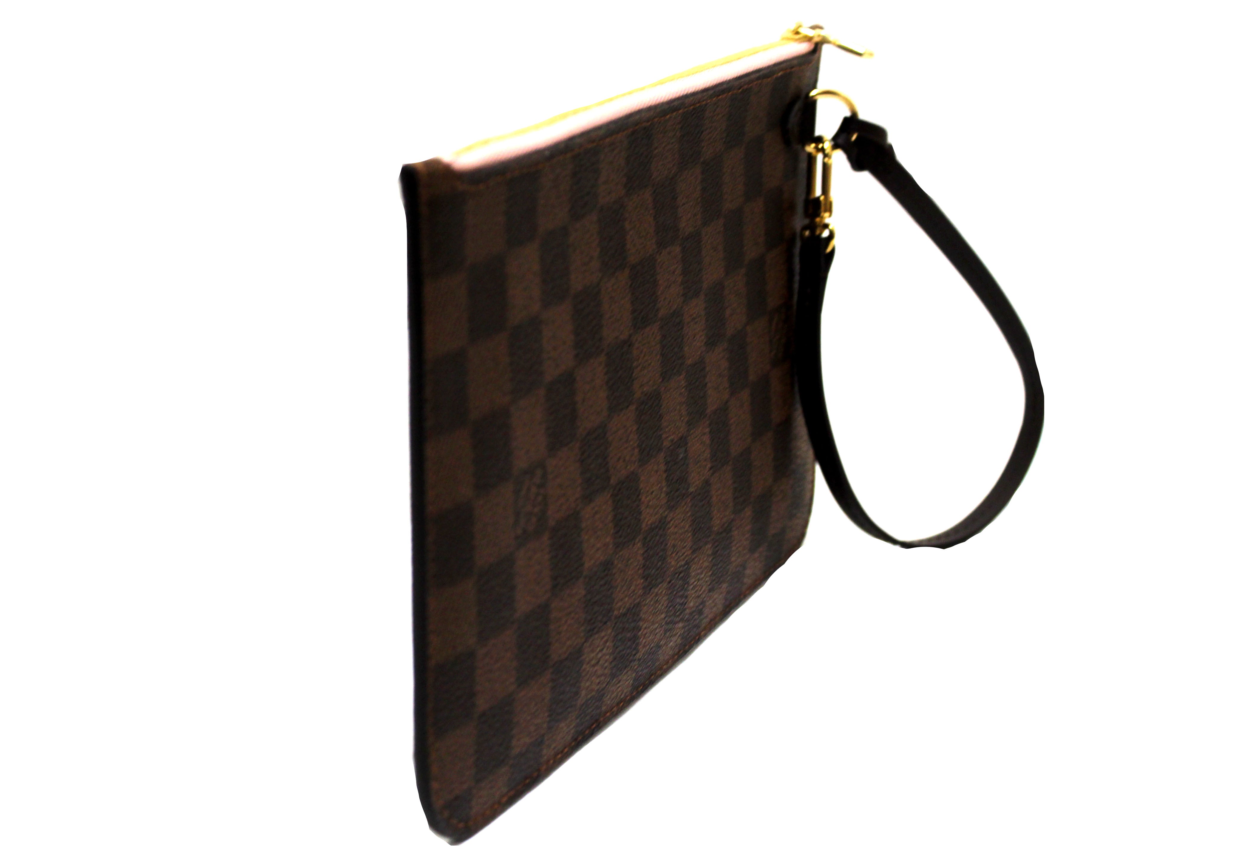 Authentic Louis Vuitton Damier Ebene Neverfull MM Pouch Pochette Bag - Luxury Organizer for Cosmetics, Travel Essentials & Everyday Carry (Perfect for Work, Shopping & Weekend Getaways)