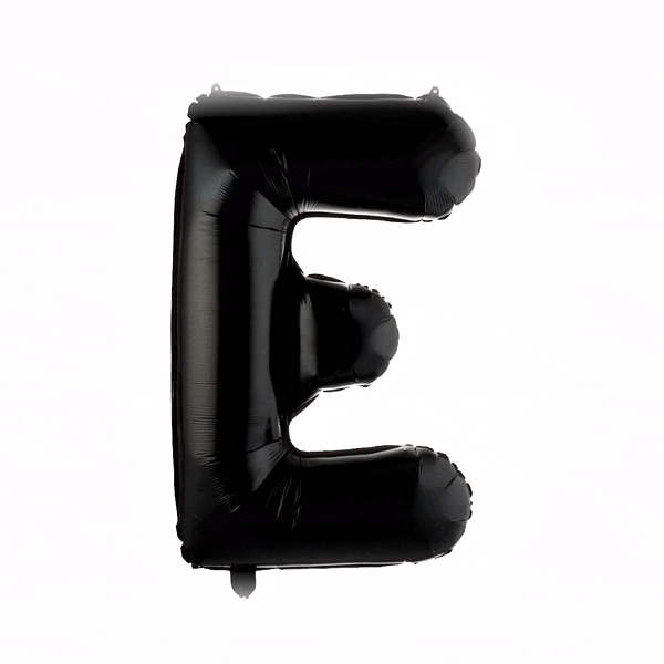 Balloonify Black Mylar Letter E Balloon - 40 Inch Large Foil Alphabet Balloon for Birthday Party Decorations, Graduation, Baby Shower & Wedding Events - 1 Count Box