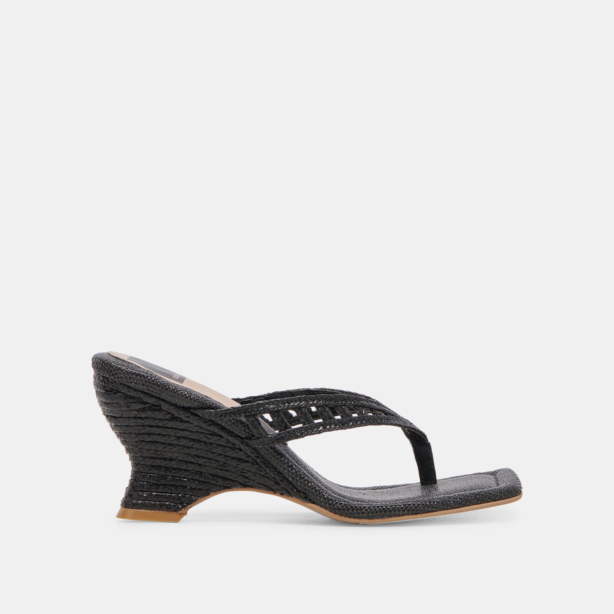 NULLAH WEDGES ONYX RAFFIA - Stylish Women's Sandals for Summer, Beach & Casual Outings