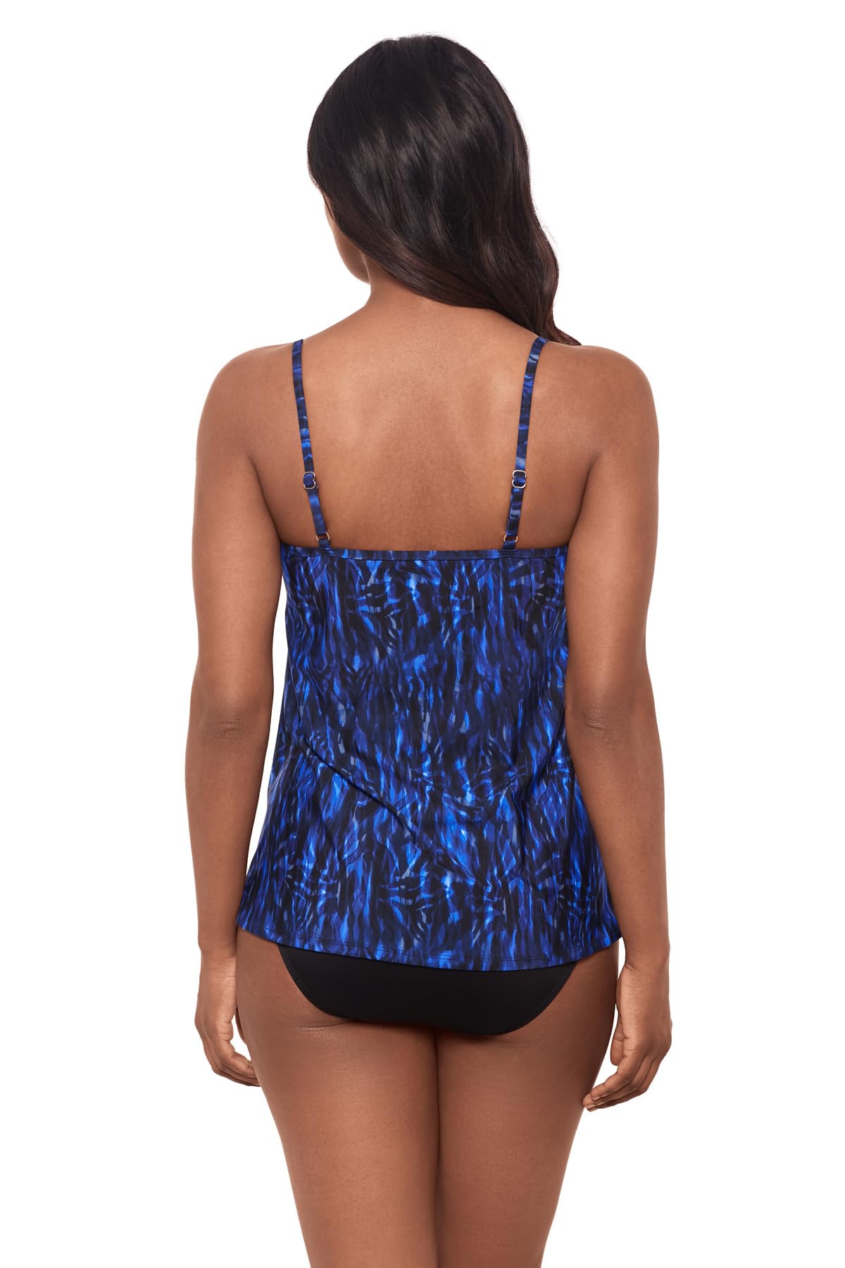 Miraclesuit Women's Adjustable Strap Tankini Swimwear Top - Soft Cup Support, Flattering Fit for Beach & Pool | Perfect for Vacation, Water Aerobics & Summer Activities