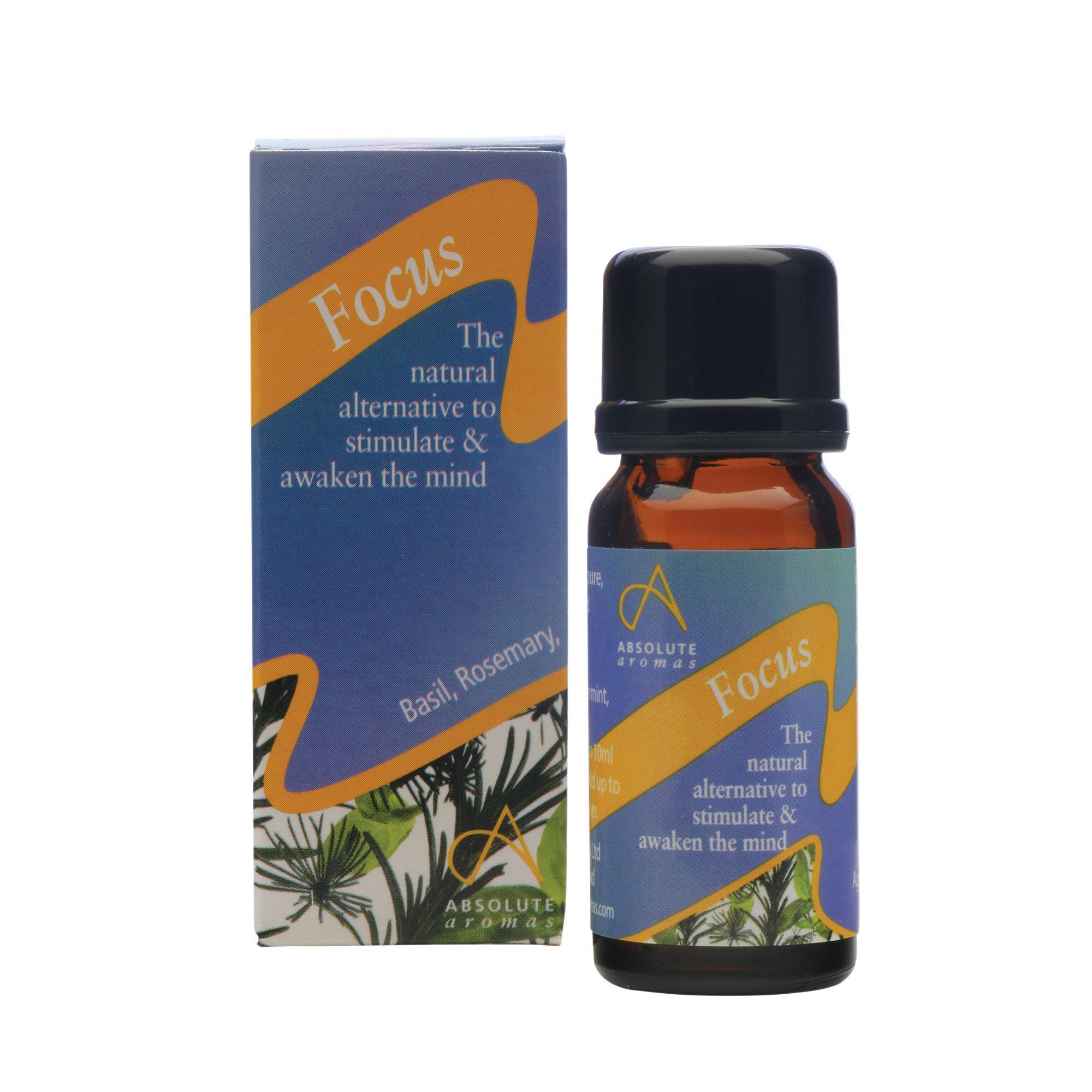 Absolute Aromas Focus Essential Oil Blend - 10mL Pure Aromatherapy Oil for Concentration & Mental Clarity | Perfect for Study, Work & Meditation