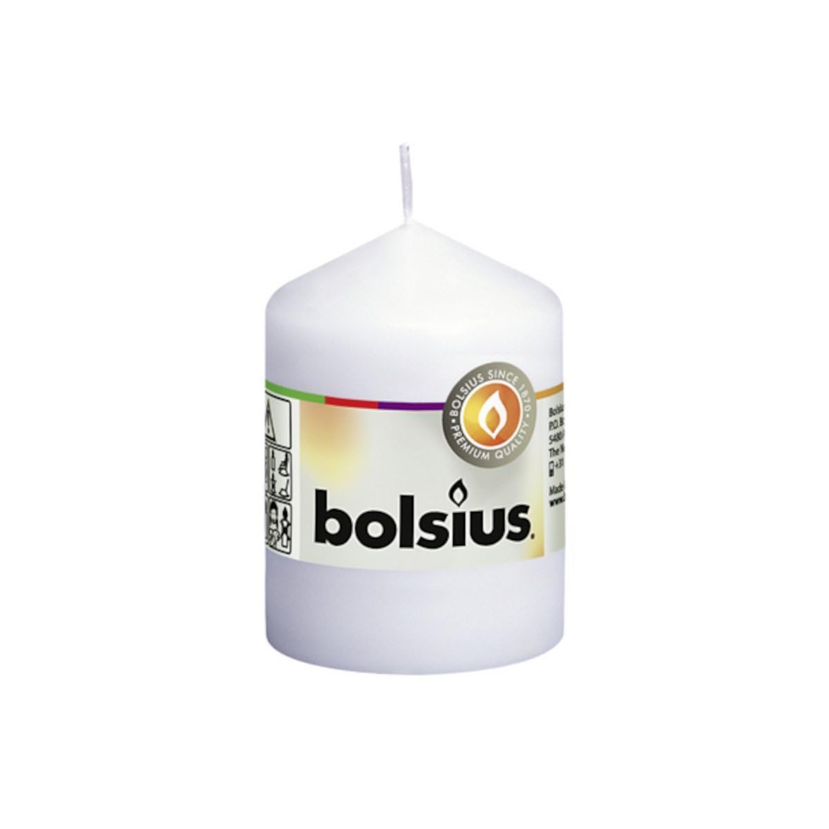 BOLSIUS 103614060102 White Paraffin Wax Pillar Candle - Perfect for Home Decor, Weddings & Romantic Dinners