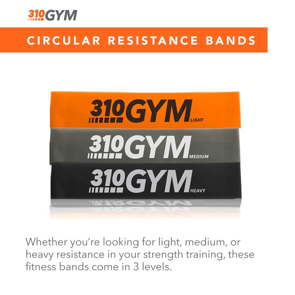 310 Nutrition Circular Exercise Band Set - Mini Loop Resistance Bands for Workouts (Light/Medium/Heavy) - Tone Legs, Thighs & Glutes - Perfect for Home Gym, Yoga, Pilates & Physical Therapy