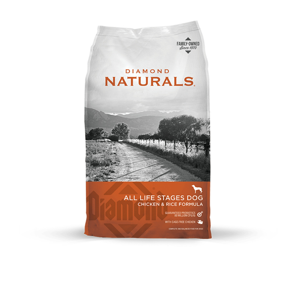 Diamond Naturals Chicken & Rice Formula Dry Dog Food - All Life Stages, Grain-Free & High Protein for Puppies, Adults & Senior Dogs - Perfect for Daily Nutrition & Healthy Coat