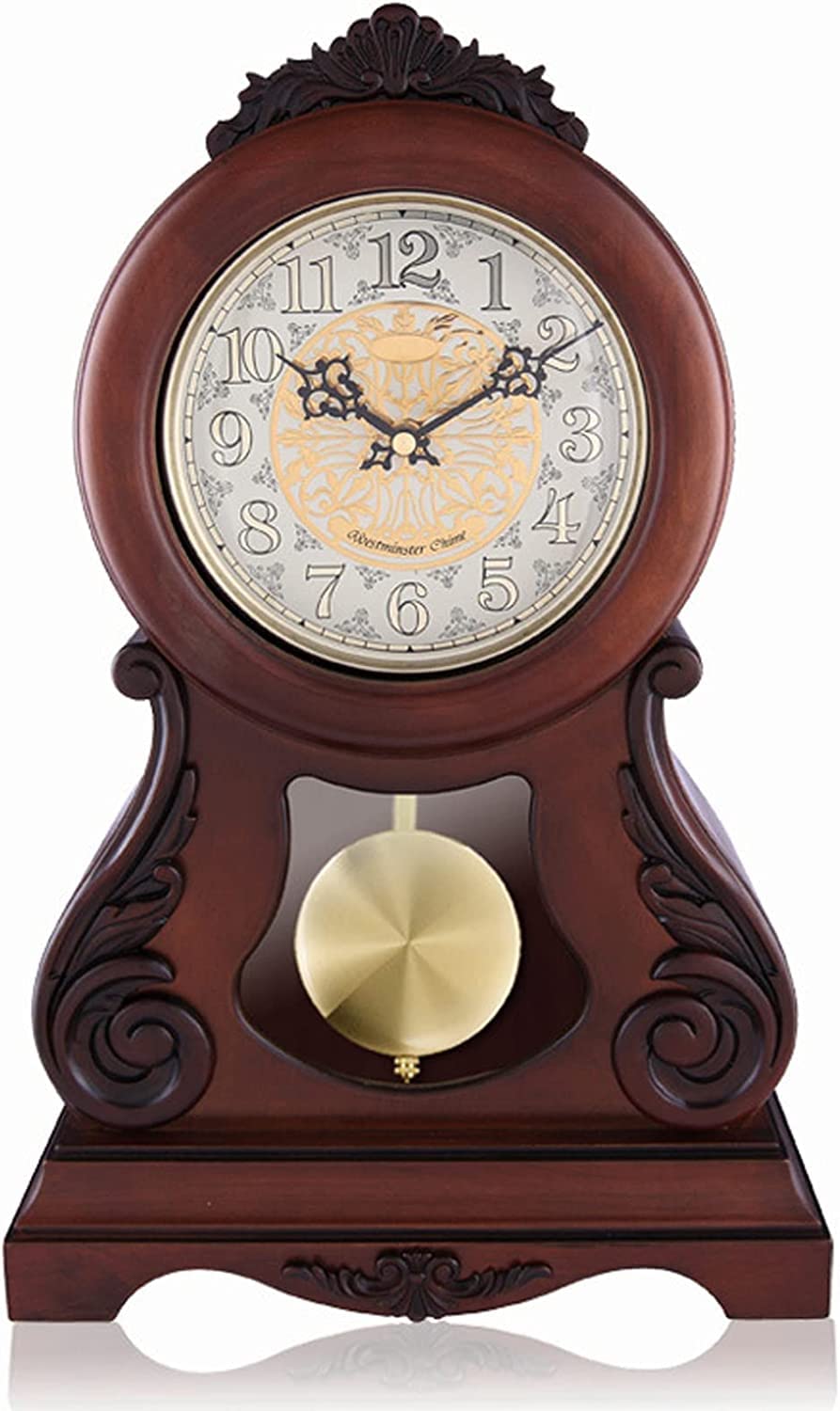 Vintage Wooden Table Clock - Silent Non-Ticking Retro Desk Clock for Home & Office Decor, Luxury Wooden Desktop Ornament (Brown) - Perfect for Living Room, Bedroom, Study and Office Spaces