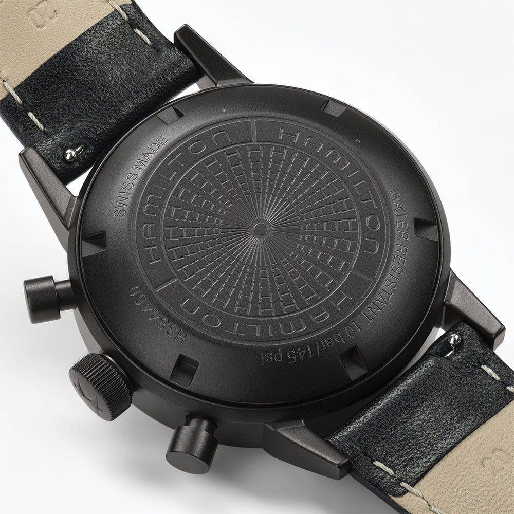 American Classic Intra Matic Automatic Chronograph Watch - 40mm Black PVD Case with Genuine Leather Strap | Perfect for Business, Casual & Formal Occasions
