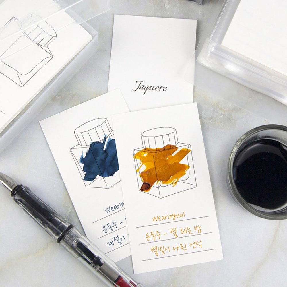 Wearingeul Ink Color Chart Card - 100 Sheets for Fountain Pen Enthusiasts | Perfect for Swatching, Testing & Organizing Ink Colors