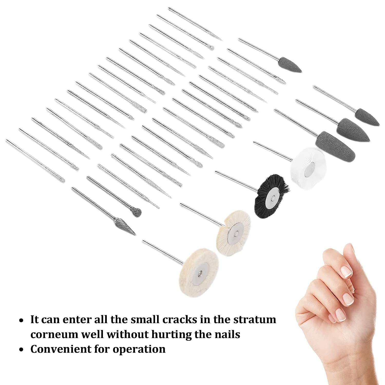 2-Piece Nail Drill Bit Set with 40 Accessories - Professional Manicure & Pedicure Tools for Home & Salon Use - Perfect for Nail Art, Acrylics & Gel Extensions