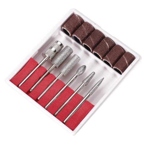 Professional Diamond Nail Grinding Bits Set for Manicure & Pedicure - Electric Nail File Drill Bits with Sanding Bands (Silver & Pale) - Perfect for Salon, Home Nail Care & DIY Beauty Treatments