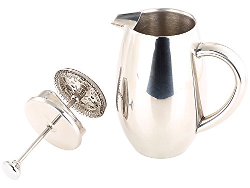 Rosenstein & Söhne Stainless Steel French Press Coffee Maker - 1L Double Wall Vacuum Insulated Thermal Carafe for Hot & Cold Brews | Perfect for Home, Office & Camping Use