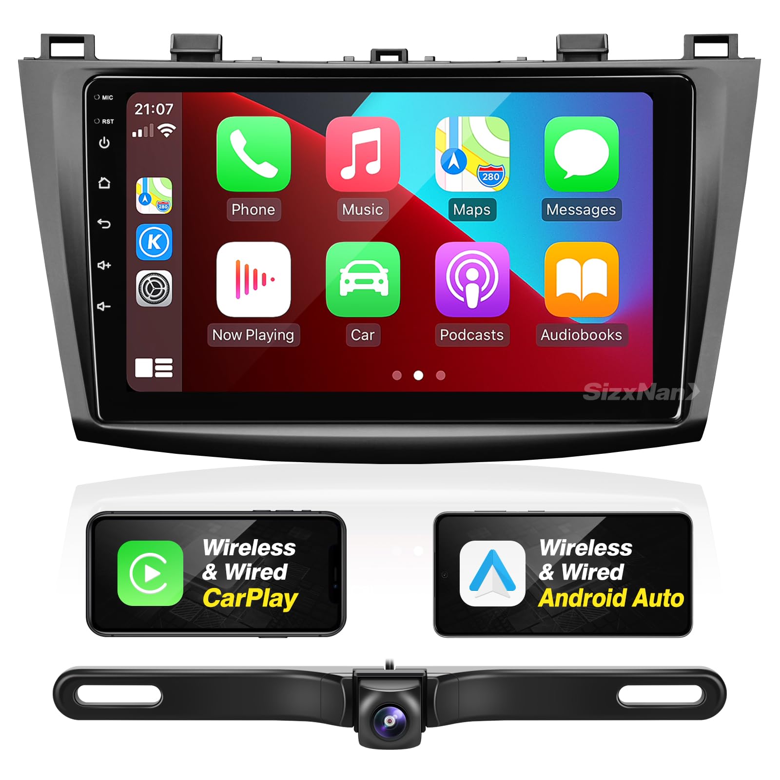 Mazda 3 2010-2013 Android Car Stereo with Wireless CarPlay & Android Auto - 8-Core Bluetooth GPS Navigation, WiFi FM/AM Multimedia Player, 1280x720 HD Touchscreen Head Unit - Perfect for Commuting & Road Trips
