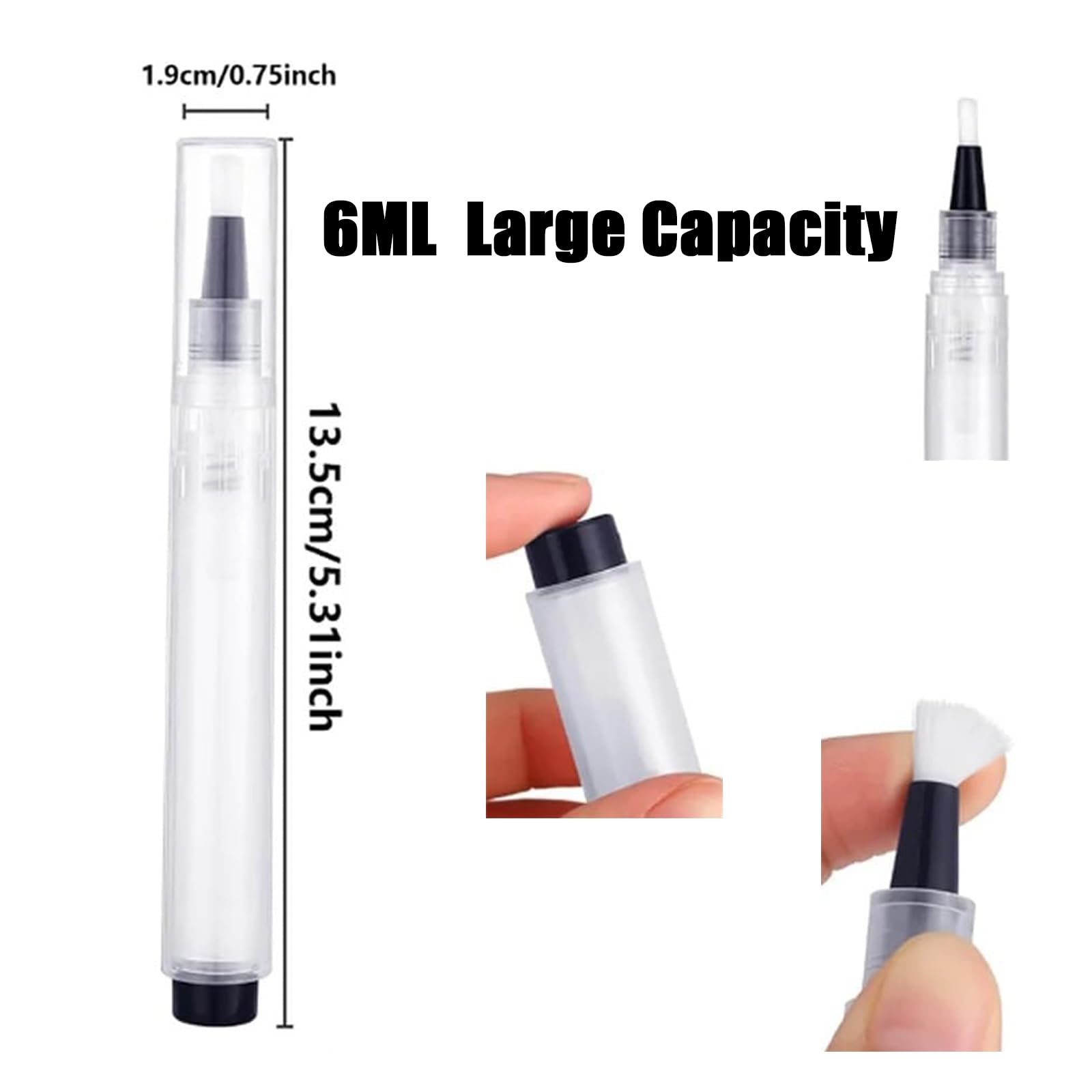 Refillable Touch Up Paint Pen Brush - 6ml Fillable Paint Marker for Walls, Cabinets, Doors & Furniture (2 Pack) - Perfect for Home Repairs, DIY Projects & Small Surface Touch Ups