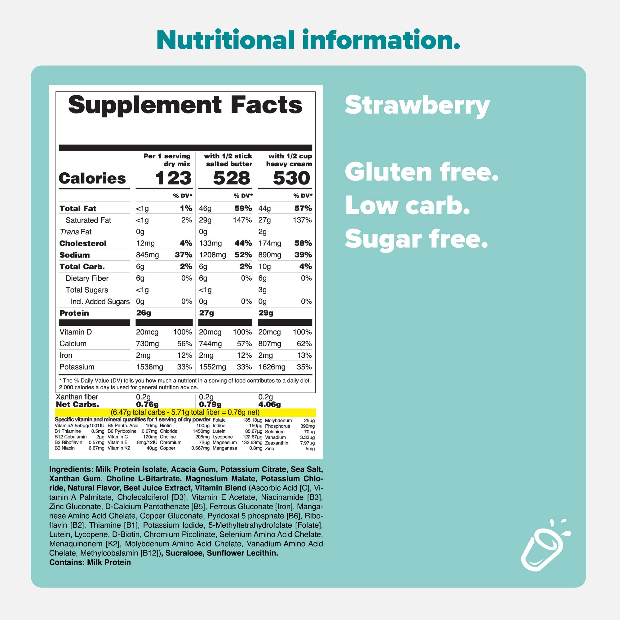 Keto Chow Strawberry Meal Replacement Shake Powder - Nutritionally Complete Low Carb Keto Food with High Protein, You Choose The Fat (21 Meals) - Perfect for Weight Loss, Busy Lifestyles & On-the-Go Nutrition