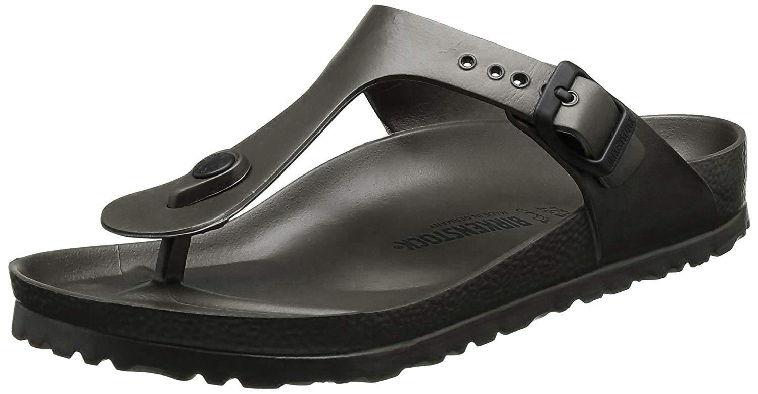 Birkenstock Women's Essentials Gizeh Eva Sandals - Metallic Anthracite | Comfortable Flip Flops for Women | Perfect for Beach, Pool & Summer Outfits