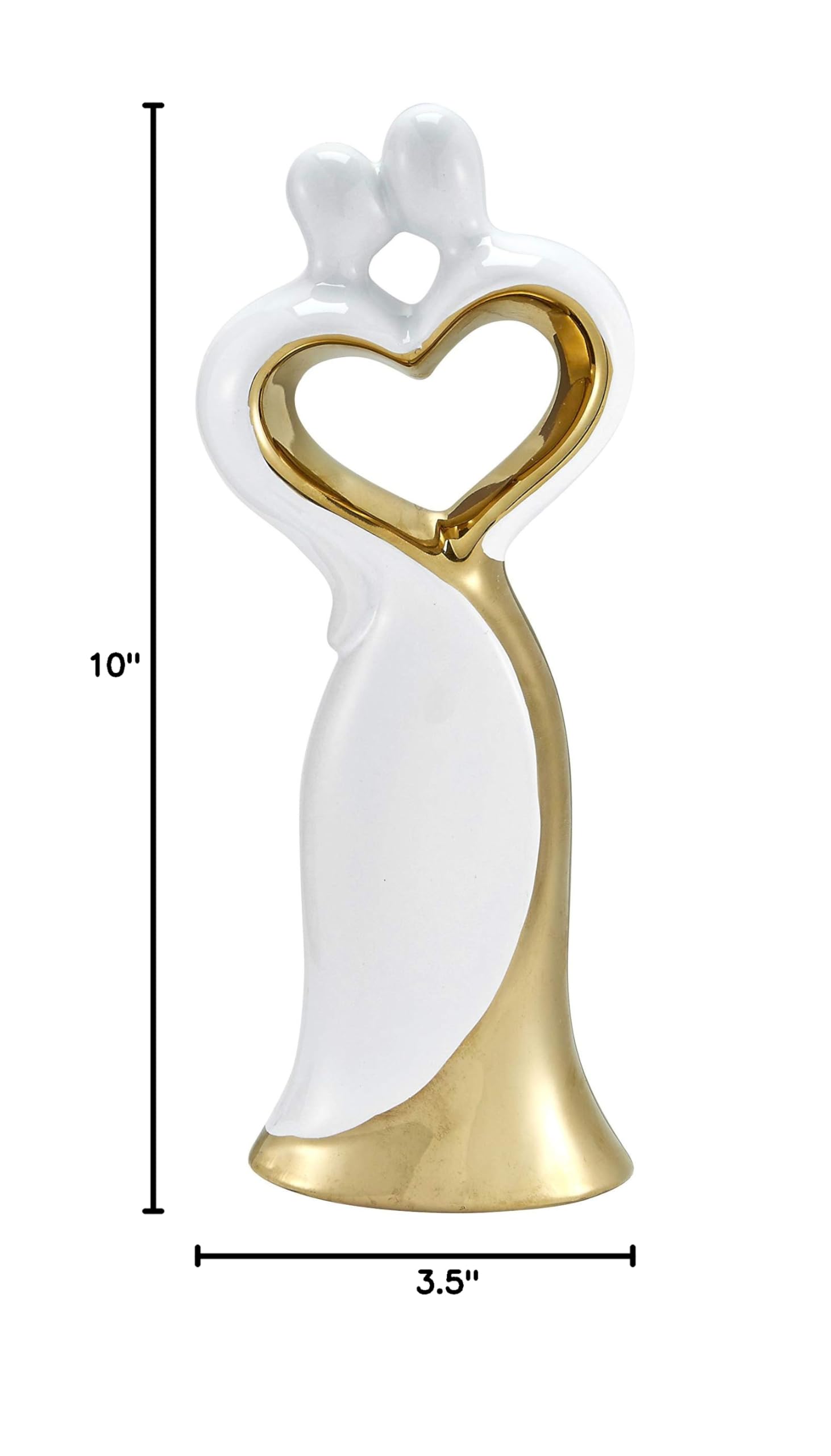 Gold & White Bride Groom Cake Topper for Wedding Decor