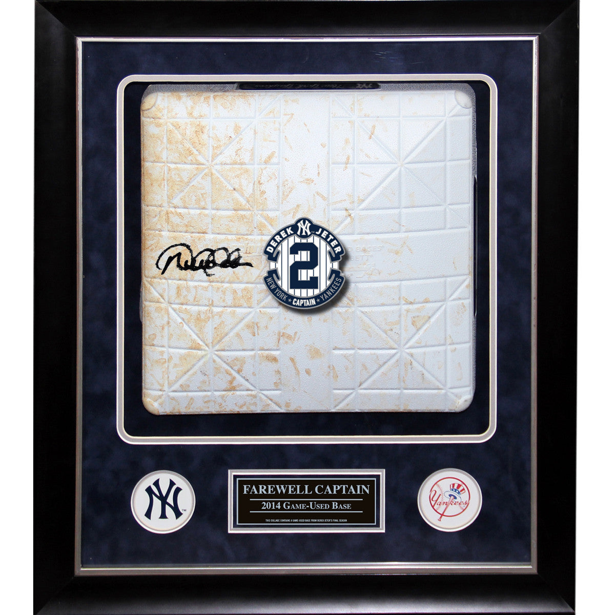 Derek Jeter Autographed 20x24 Framed Collage with 2014 Final Season Game-Used Base - MLB Authenticated Memorabilia for Yankees Fans & Sports Collectors - Perfect for Man Cave, Sports Bar, or Gift for Baseball Enthusiasts