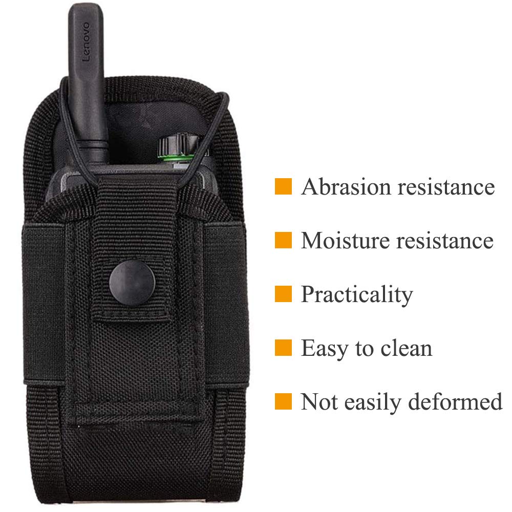 Tactical Molle Radio Holder & Walkie Talkie Pouch - 2 Pack Black Duty Belt Holster for Hunting, Security & Outdoor Communication - Perfect for Police, Military & Camping Gear