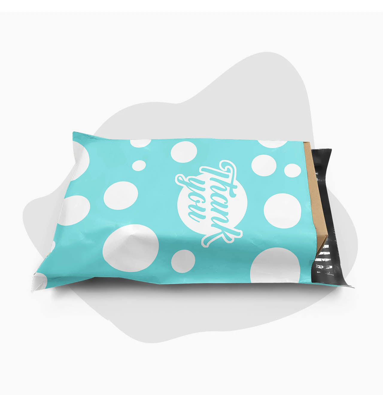 10x13 Inch Teal and White Polka Dot Thank You Poly Mailer Envelopes - 2 Mil Thick Reusable Shipping Bags | Perfect for Etsy Sellers, Small Business Packaging & Gift Wrapping