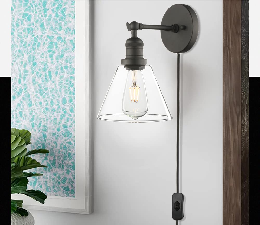 Phansthy Industrial Wall Sconce Light with Switch - 7.1