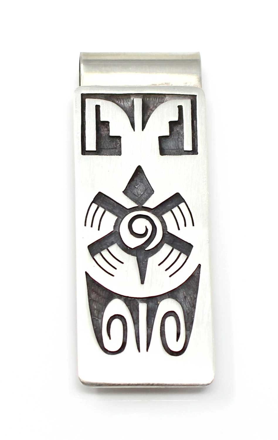 Sterling Silver Hopi Money Clip with Turtle, Clouds & Water Design - Handcrafted by Seweyestewa | Perfect Gift for Men, Native American Jewelry Collection, Wallet Accessory for Everyday Use