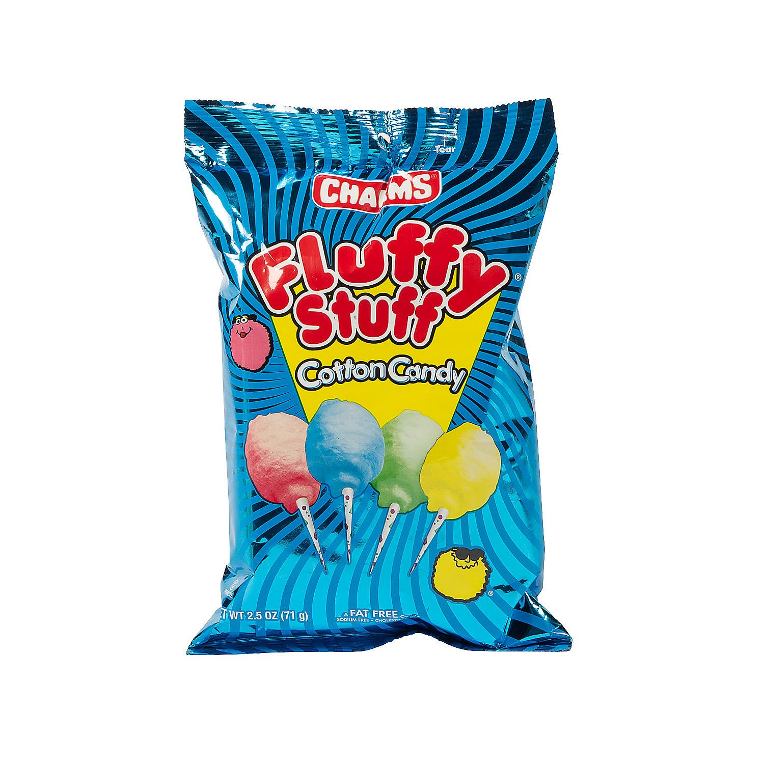 Fluffy Stuff Cotton Candy - 2.5oz Bags (24 Pack) | Bulk Cotton Candy for Parties, Carnivals & Events | Sweet Treat for Kids & Adults