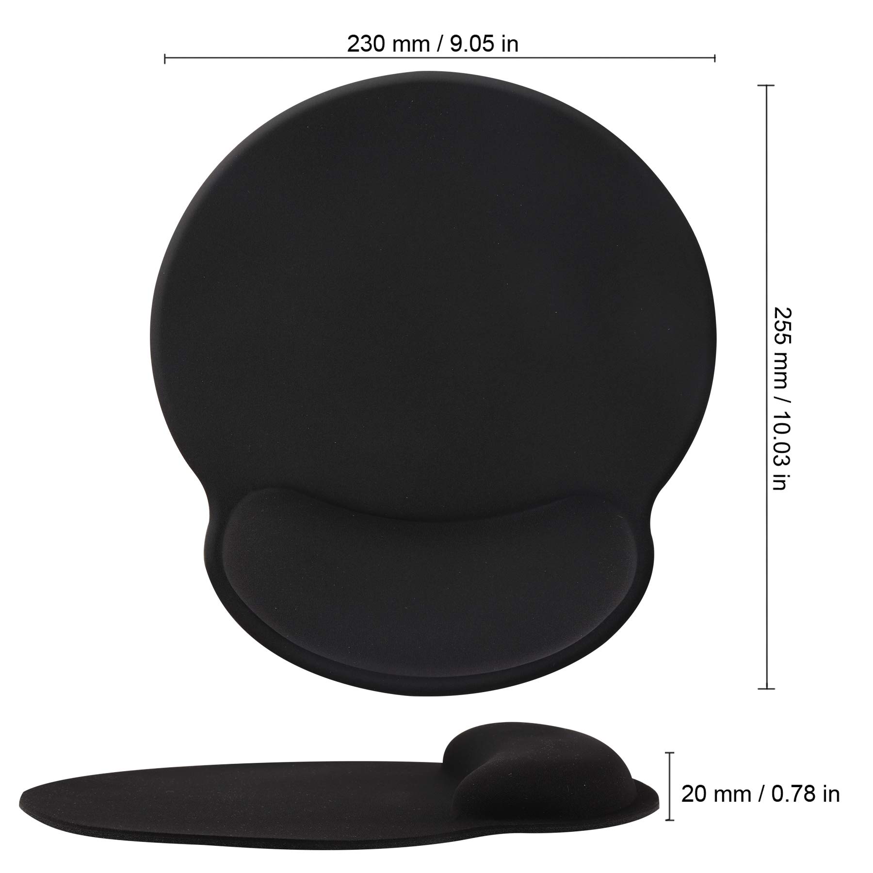 Hosimoln Memory Foam Wrist Rest Mouse Pad with Ergonomic Support - Anti-Slip Rubber Base for Office Work & Gaming (25x23cm, Black) | Perfect for Long Computer Sessions & Wrist Pain Relief