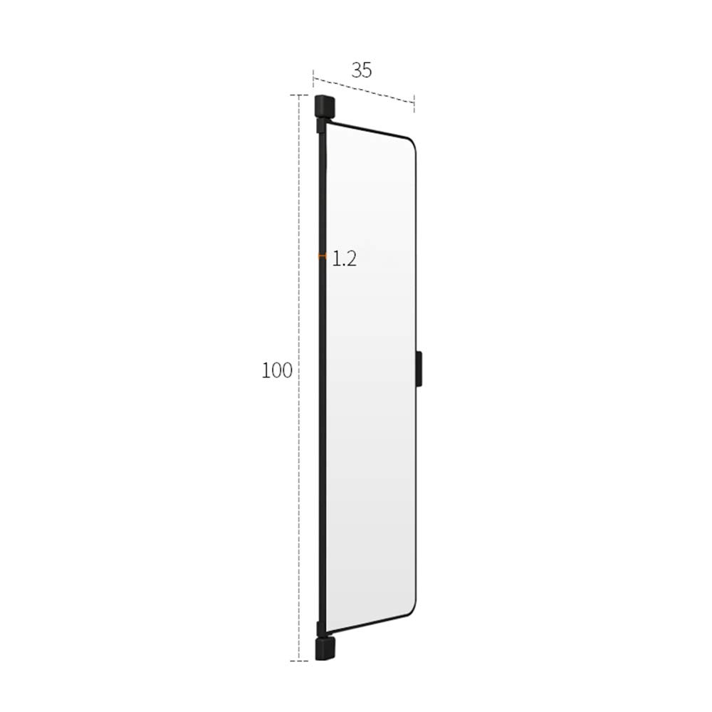 Full-Length Wardrobe Mirror with Sliding & Rotating Design - Space-Saving Hidden Dressing Mirror 90x35/100x35 Inches - Black Frame Folding Mirror for Bedroom, Closet & Home Decor