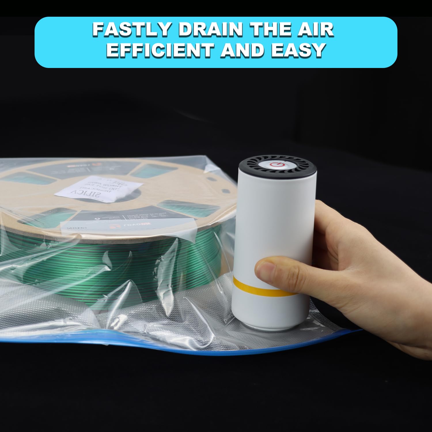 LOVOON 3D Printer Filament Storage Bags - 15-Pack Vacuum Sealed Kit with Auto Pump & Desiccants | Keep Filament Dry & Fresh | Perfect for PLA, ABS, PETG Filament Storage After Drying | Ideal for 3D Printing Enthusiasts & Makers