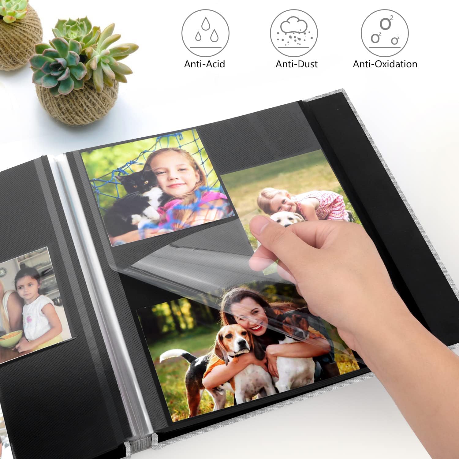 Self-Adhesive Photo Album with 60 Magnetic Sticky Pages - Holds 8x10, 5x7, 4x6, 6x8 & 3x5 Photos - Perfect for Family Memories, Wedding Albums & Baby Pictures - Great for Scrapbooking, Home Decor & Gift Giving