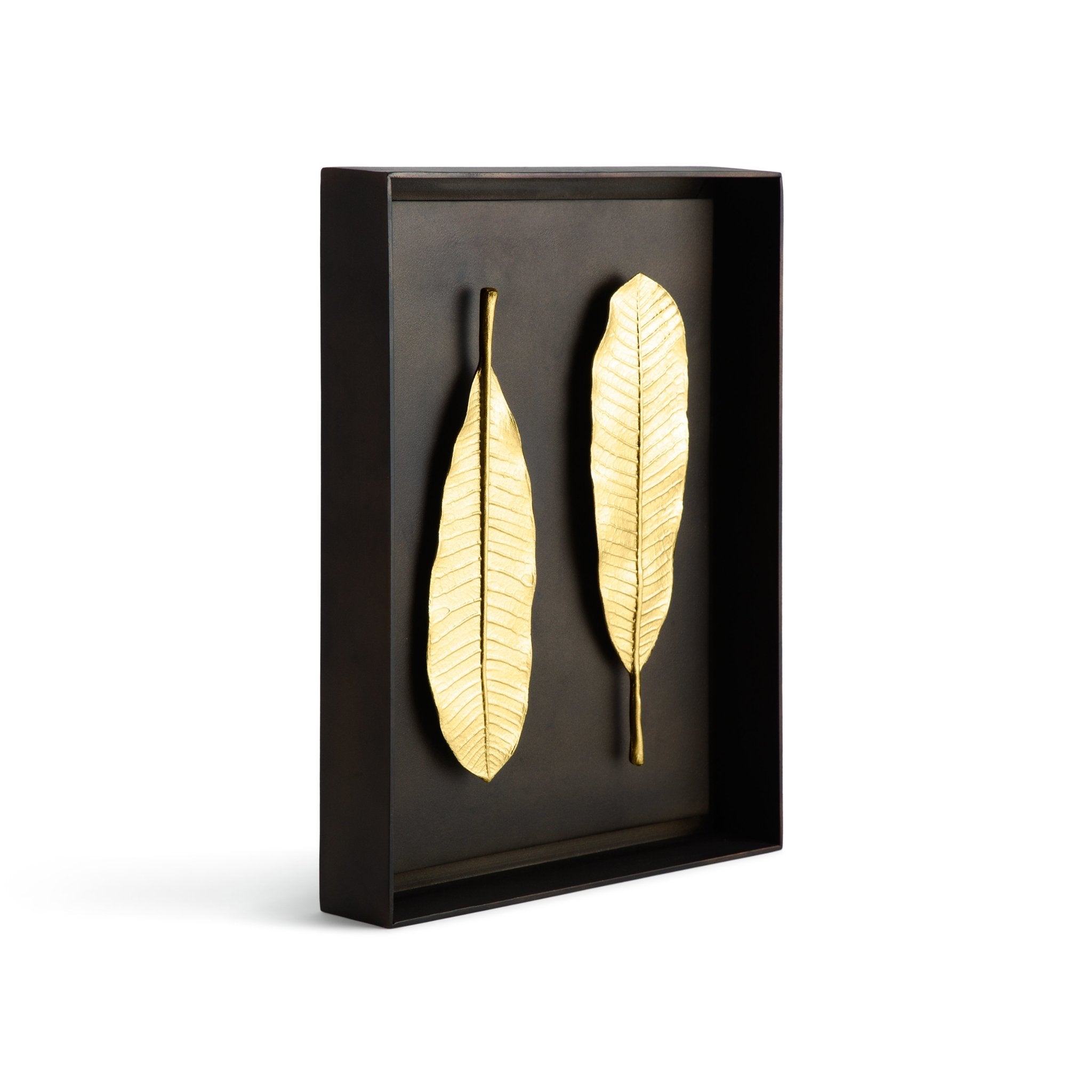 Handmade Champa Leaf Shadow Box - Natural Floral Wall Art Decor for Home & Office - Perfect for Boho, Farmhouse, and Zen Interior Design Styles