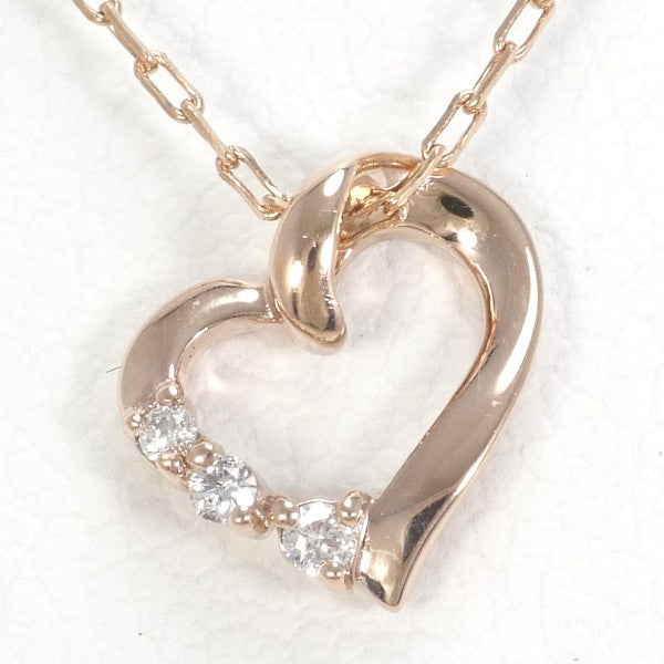 4℃ K10PG Diamond Necklace - 14K White Gold Pendant Jewelry for Women, Elegant Gift for Anniversary, Valentine's Day & Special Occasions