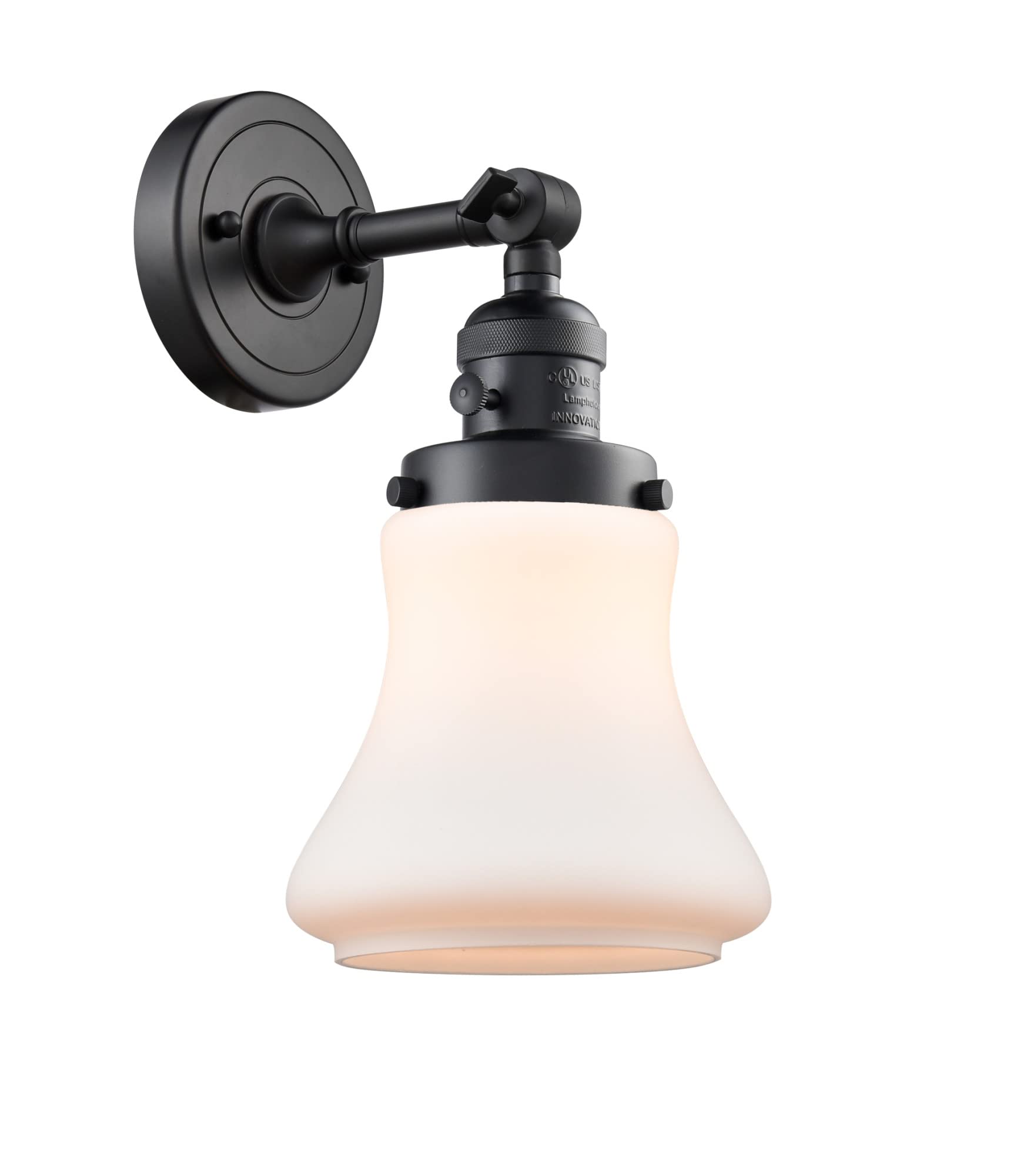 Innovations 203SW-BK-G191 Matte Black Wall Sconce Light Fixture with High-Low-Off Switch - Perfect for Bedroom, Hallway, and Living Room Lighting Decor
