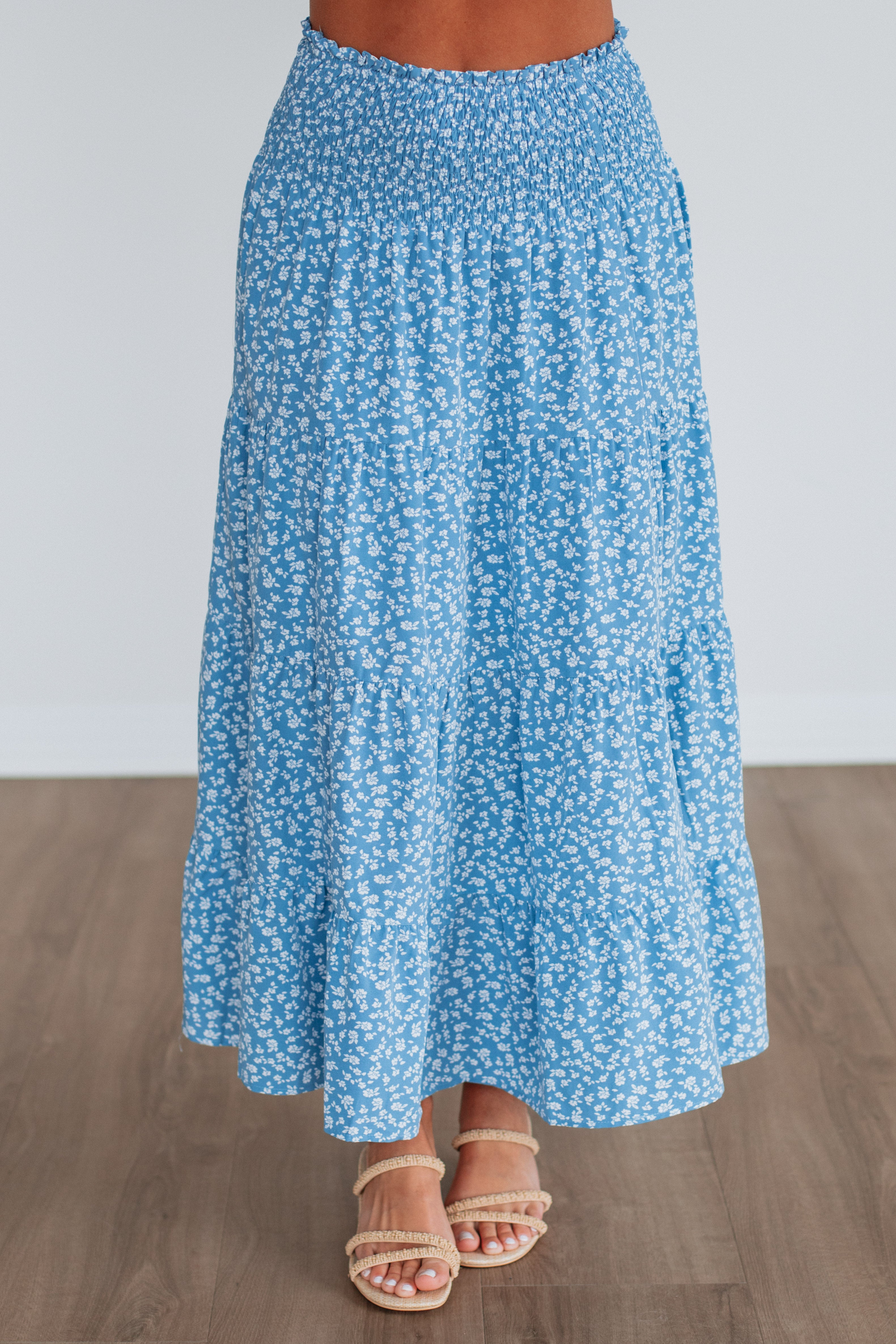 Elissa Floral Skirt for Women - A-Line Summer Midi Skirt with Pockets - Boho Flowy Skirt for Beach, Vacation, and Casual Outfits
