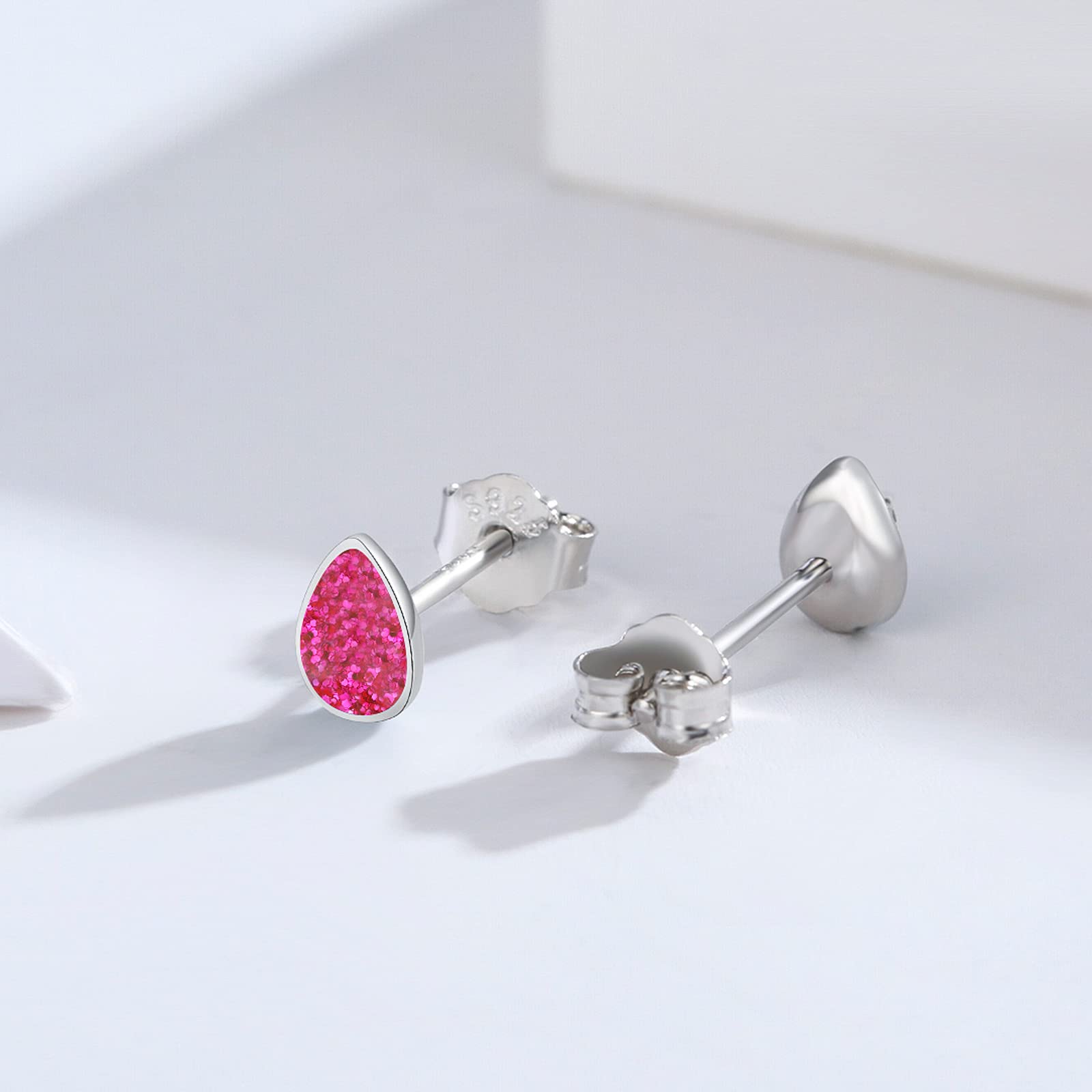925 Sterling Silver Teardrop Earrings for Women - Hypoallergenic Waterdrop Stud Earrings with Sequins, Dainty Drop Jewelry Gift for Teens | Perfect for Parties, Weddings & Everyday Wear