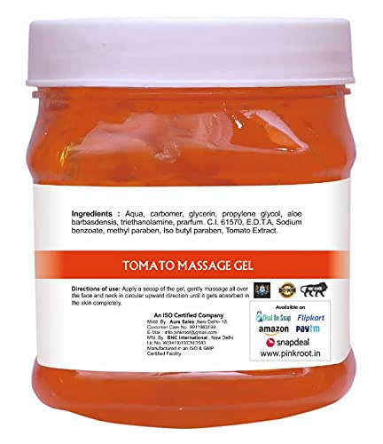 Pink Root Tomato Massage Gel & Chocolate Scrub Set - 500ml Each for Skin Exfoliation & Relaxation - Perfect for Spa, Home Massage & Self-Care Routine
