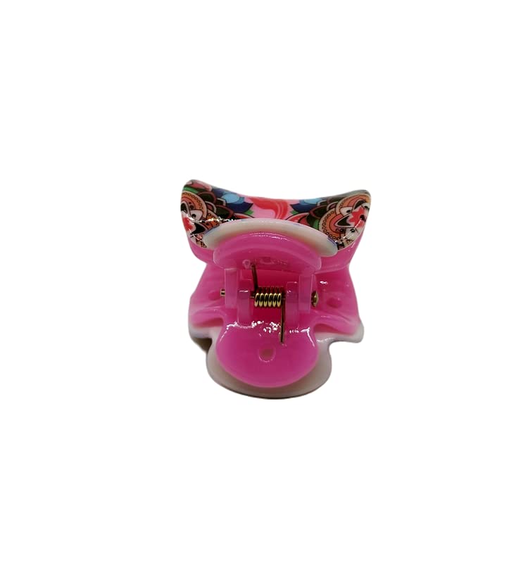 PEAcock - Double Layer Small Hair Clips for Women & Girls, Multi Printed Hair Clutchers & Half Hair Claws - Perfect for School, Work, Parties & Everyday Styling