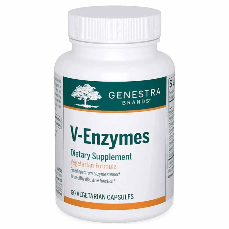 Genestra V Enzymes 60 Veggie Caps - Digestive Support Supplement for Gut Health & Nutrient Absorption - Ideal for Meal Time & Digestive Comfort