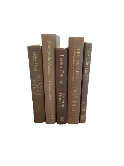 SoBoho Decorative Book Set - 12 Real Books with Colored Spines for Bookshelf & Home Decor - Perfect for Coffee Table, Living Room, Office & Bookshelf Styling (Brown)